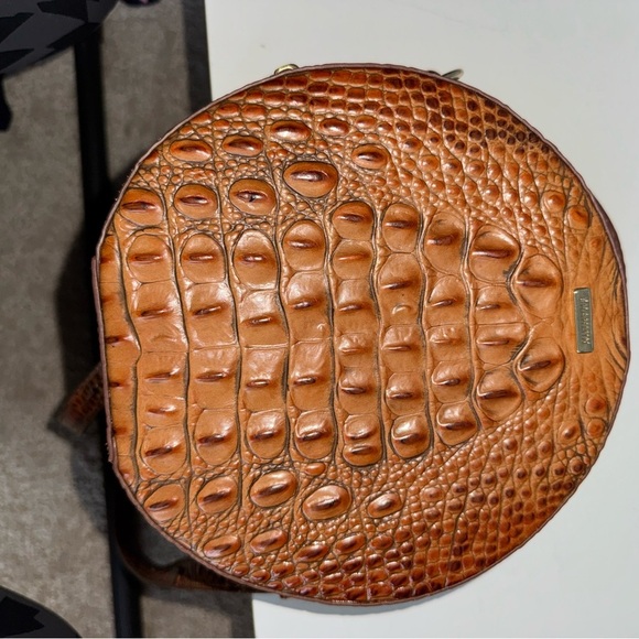 Brahmin Tan Crocodile Embossed Leather Bag